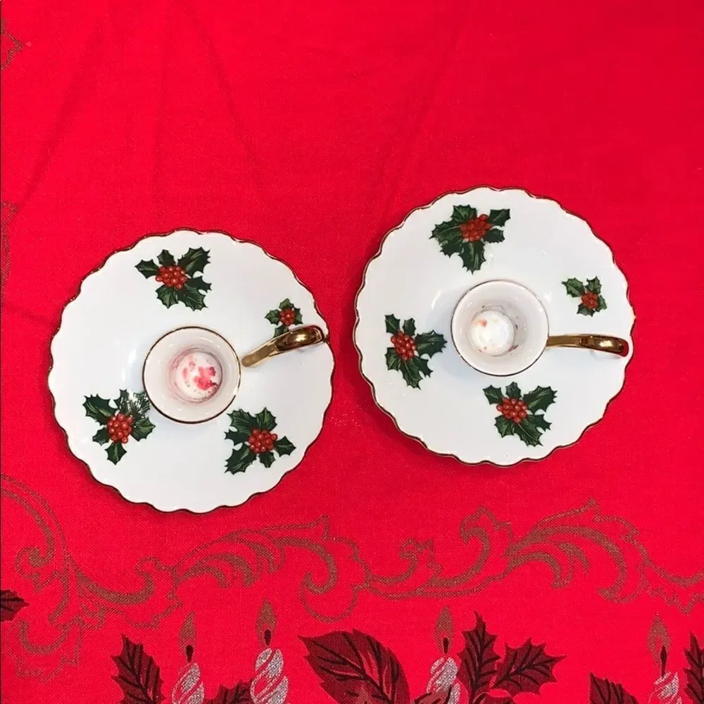 ‎Vtg Lefton 7945 Christmas candlestick holder